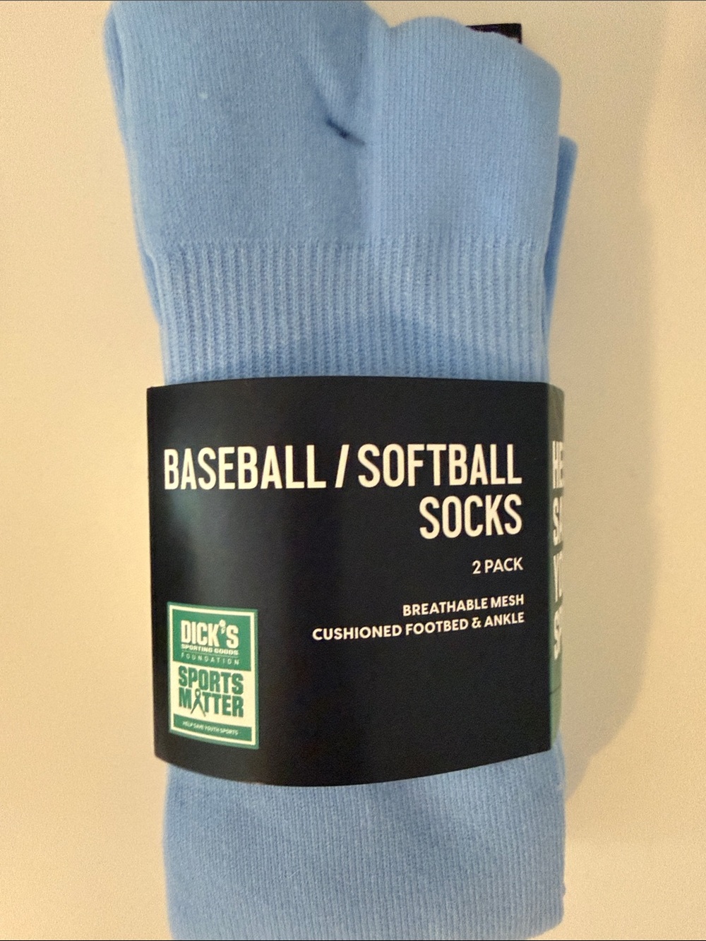 DICK'S Light Blue Athletic Crew Socks for Baseball & Softball - 2 Pack